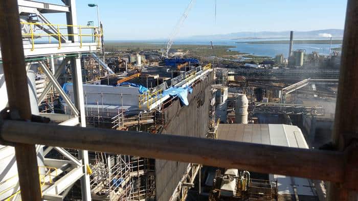 top down view from the port pirie smelter redevelopment in SA.