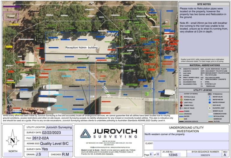 utility locating report example