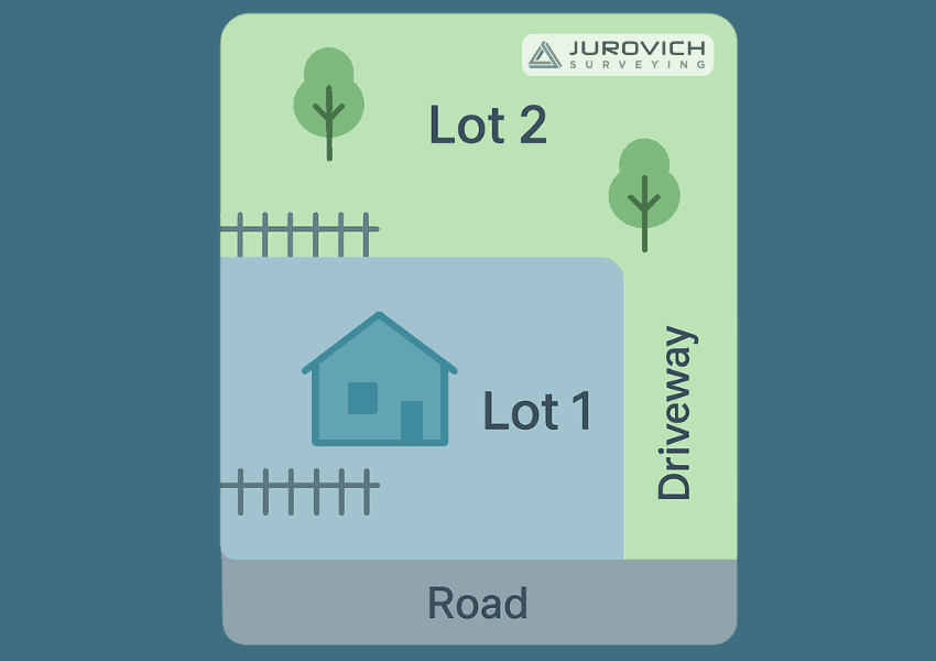 simple battle axe subdivision plan